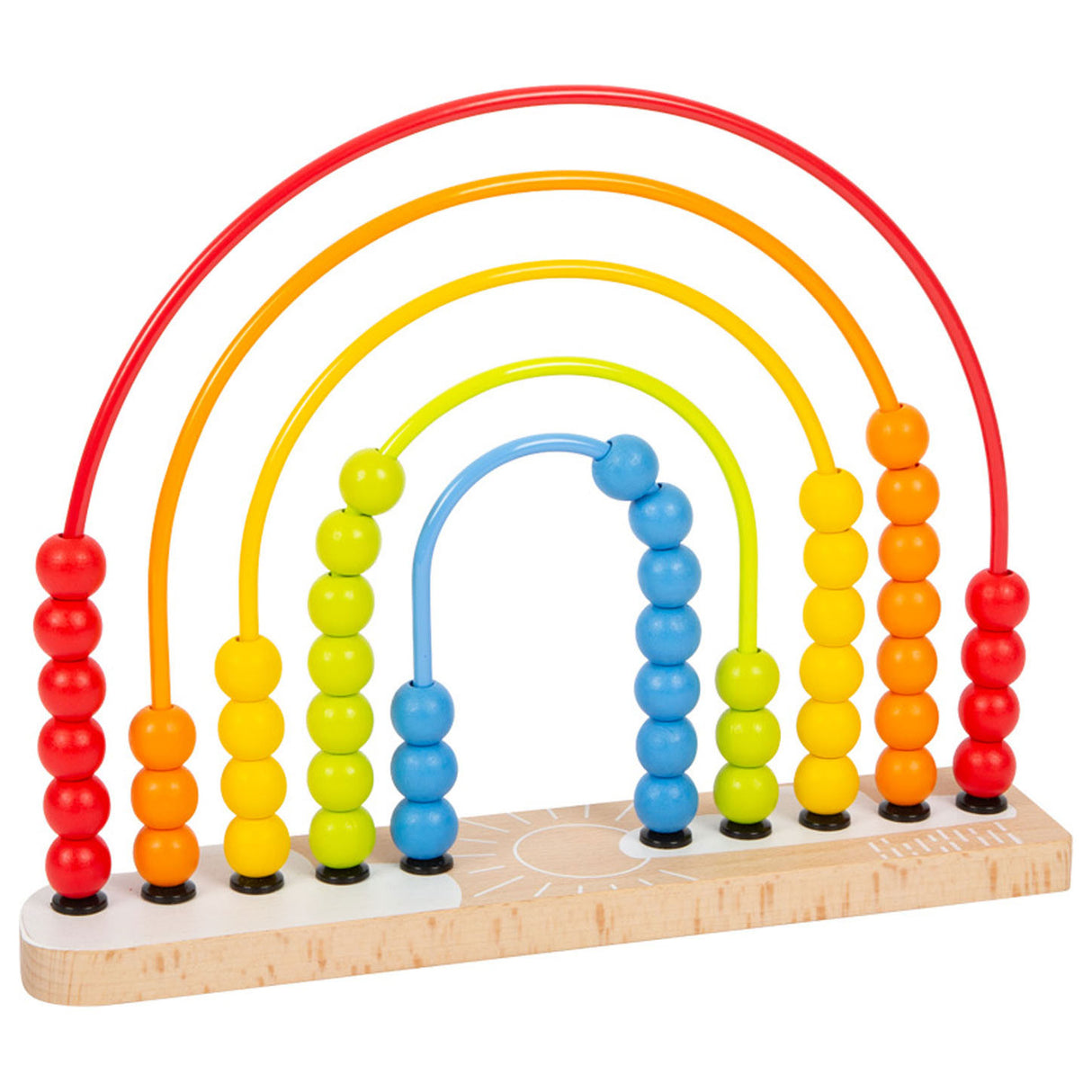 Small foot - houten motoriekspiraal regenboog