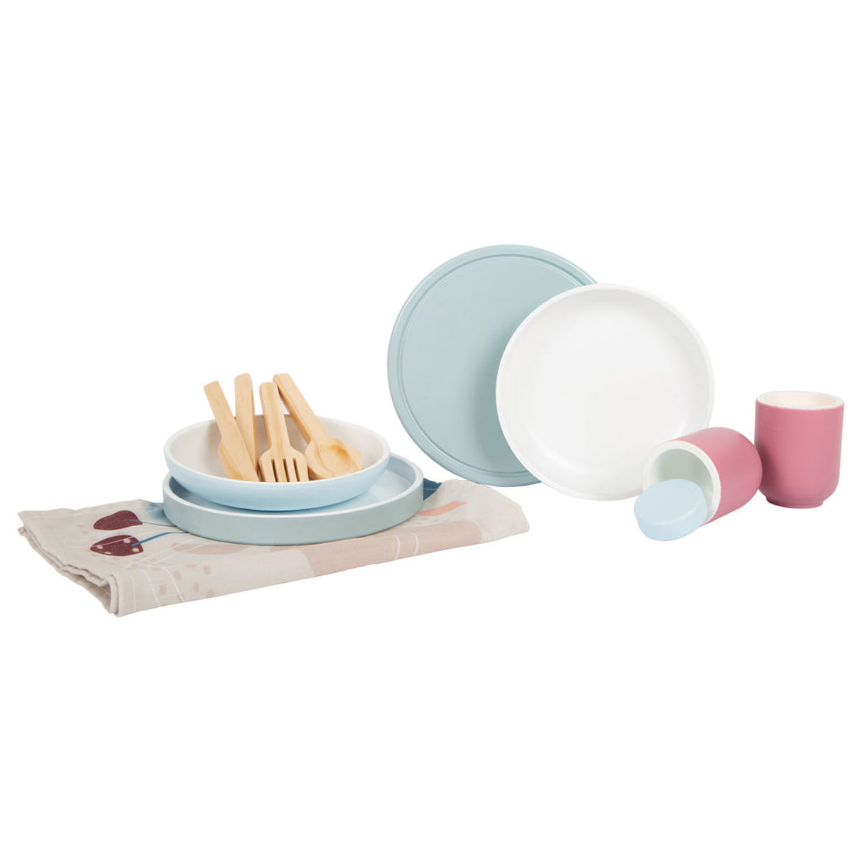 Small foot - houten bestekset met placemats, 18dlg.
