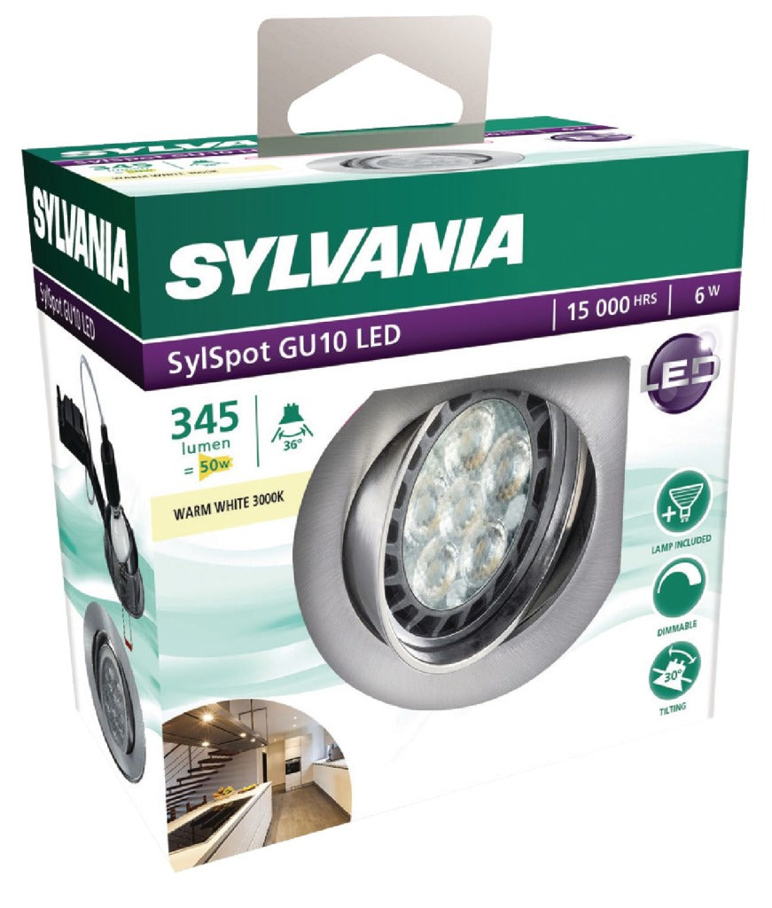 Sylvania syl-0053381 led downlight 6 w 3000 k 345 lm