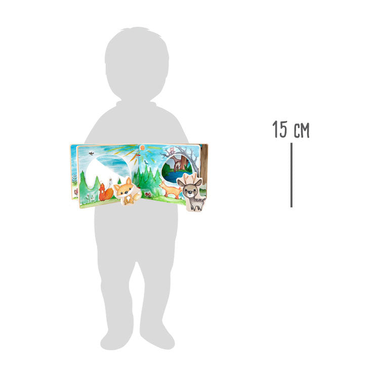 Small Foot Houten Prentenboek Bos met 2 Speelfiguren