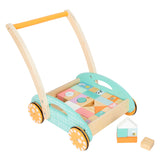 Small Foot Houten Baby Loopwagen met Blokken Pastel, 35dlg.