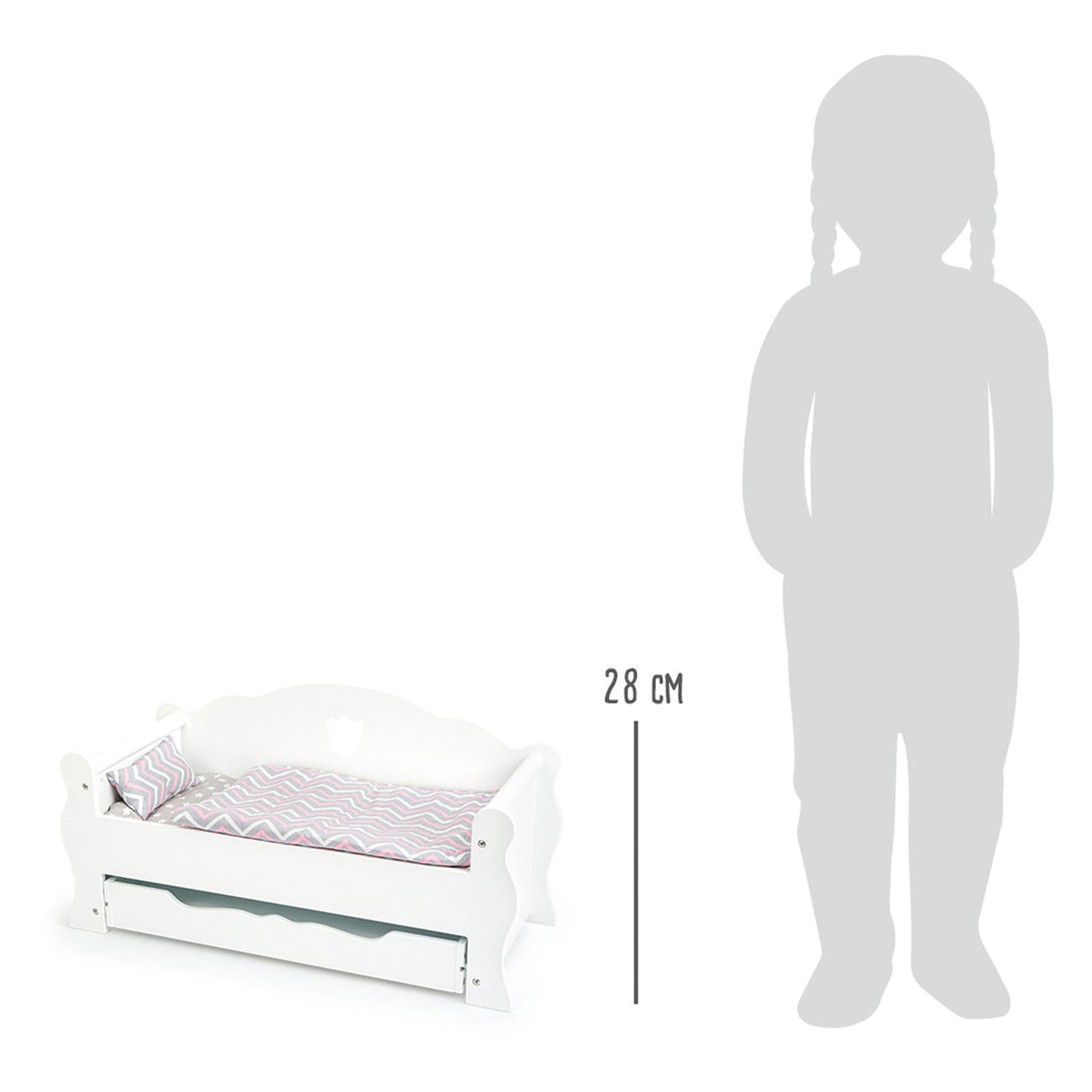 Small Foot Houten Poppenbed met Lade en Beddengoed, 4dlg.