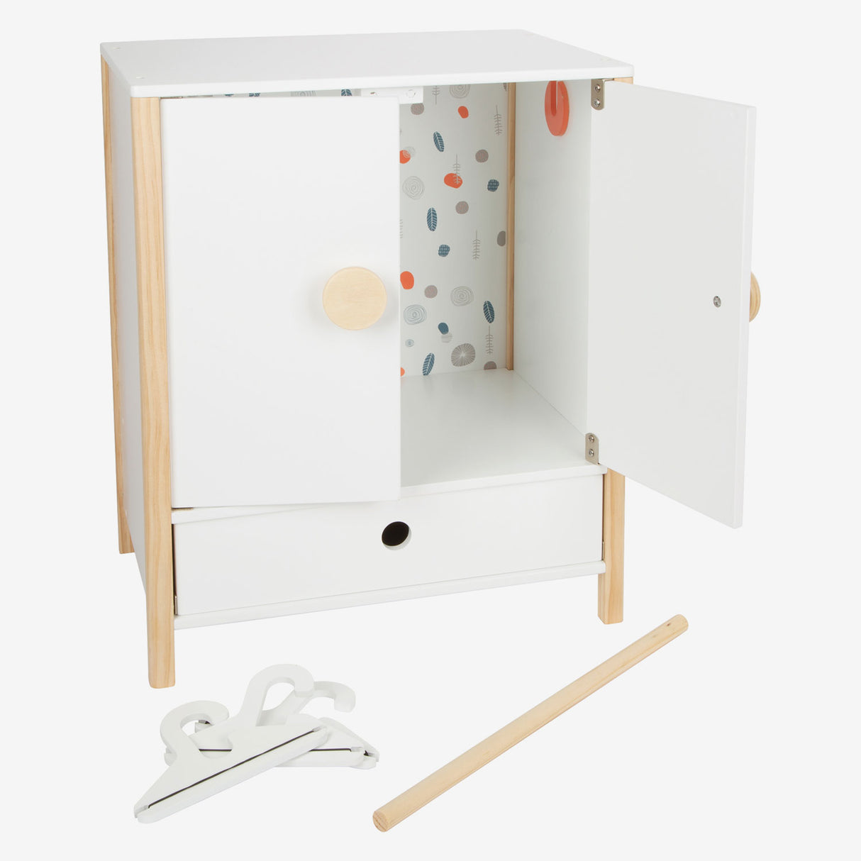 Small Foot Houten Poppen Kledingkast Little Button met Hangers , 3dlg.