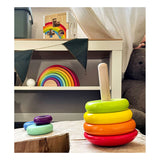 Small Foot Houten Stapeltoren Regenboog, 7dlg.