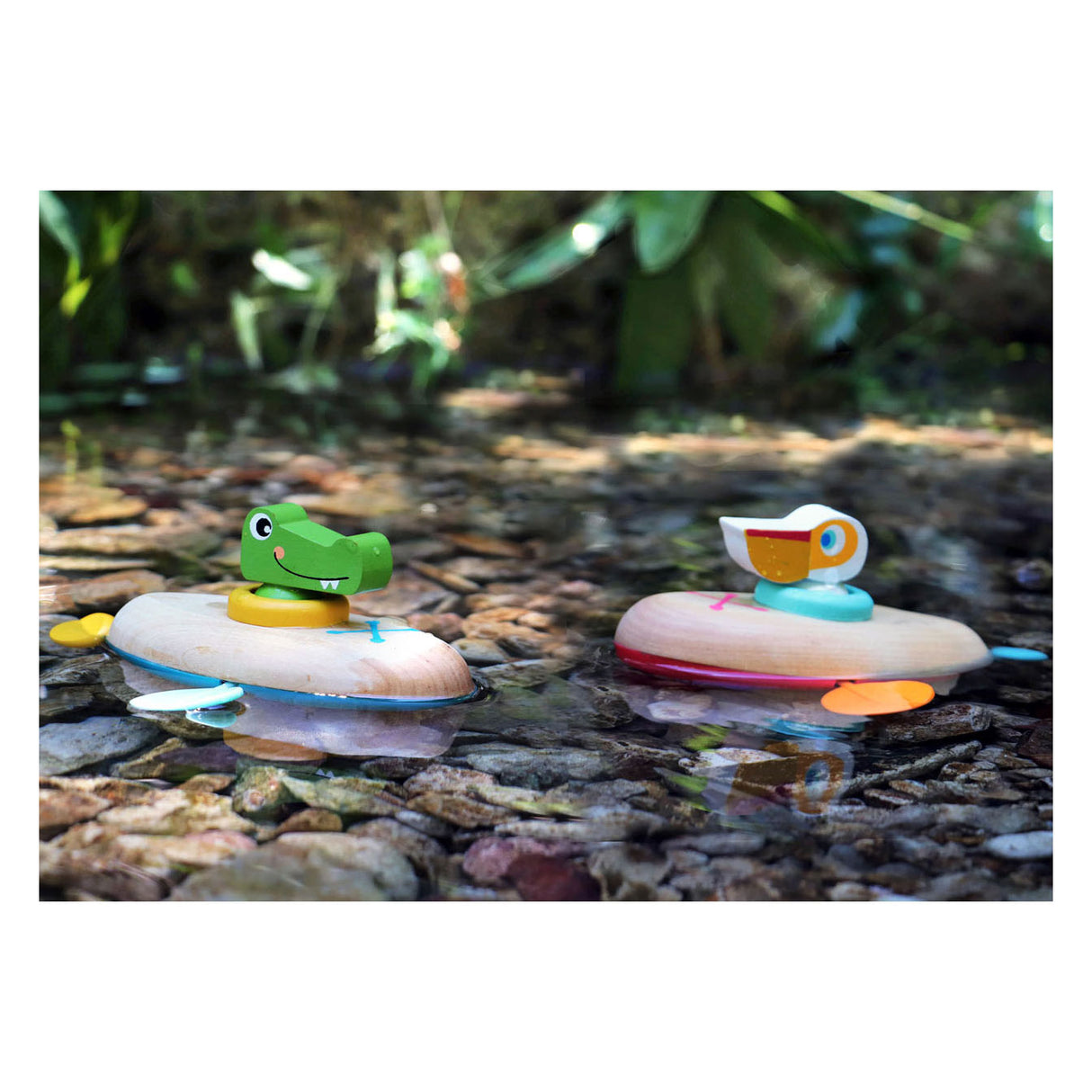 Small Foot Badspeelgoed Houten Kano Pelikaan Opwindbaar
