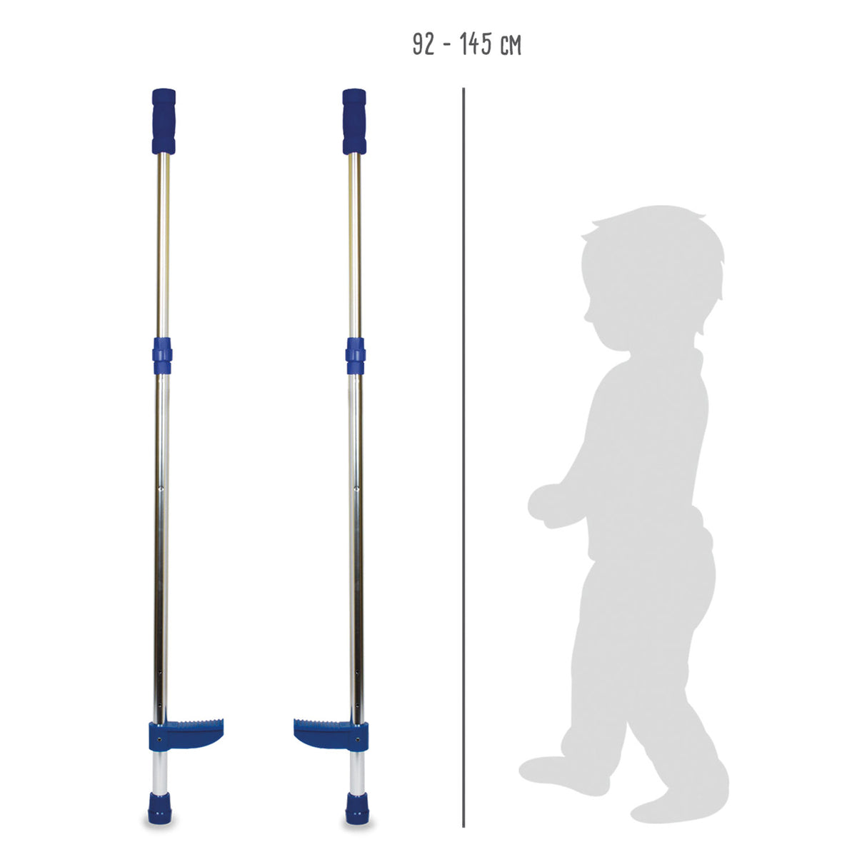 Small foot - metalen stelten verstelbaar blauw, 145cm