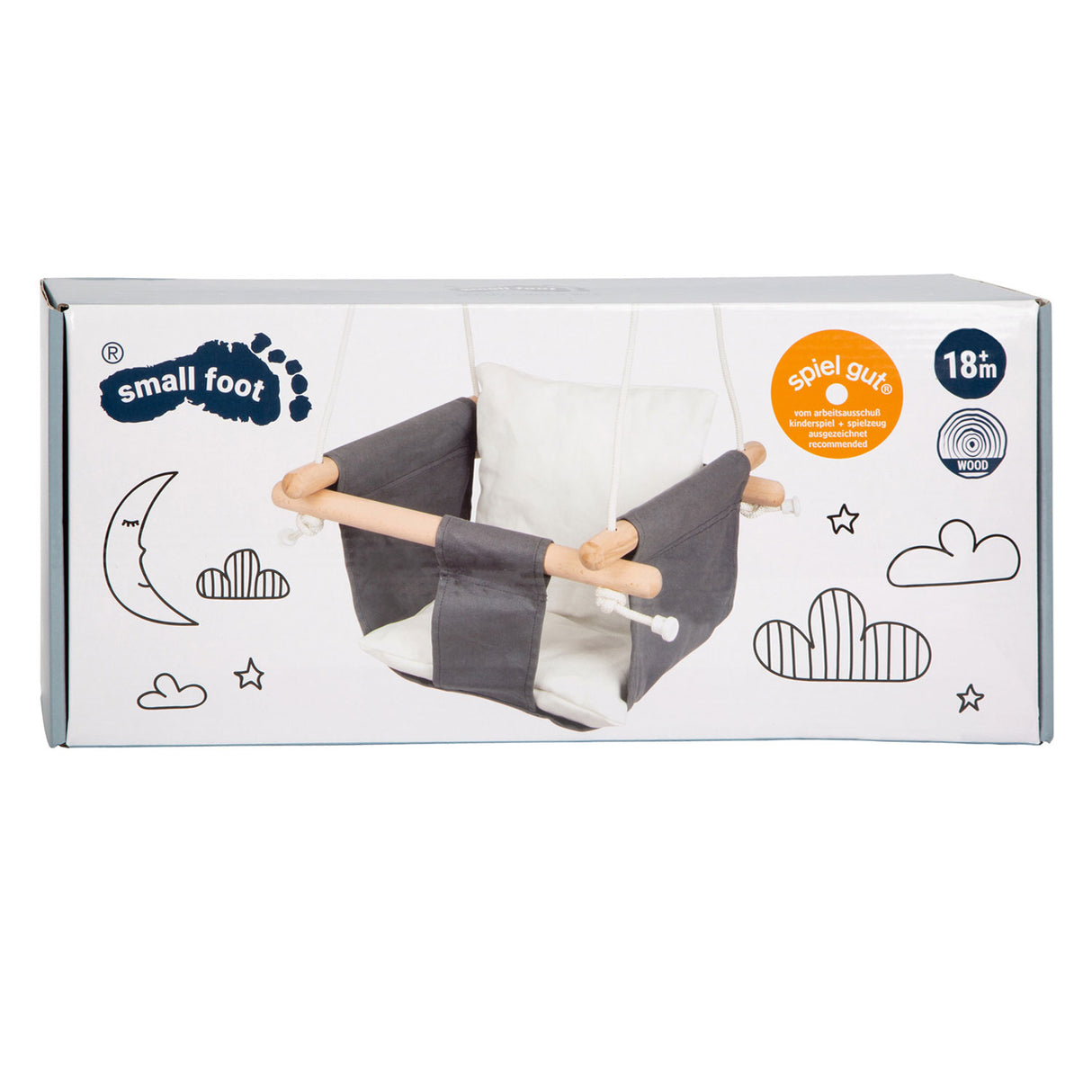 Small foot - houten babyschommel met kussen