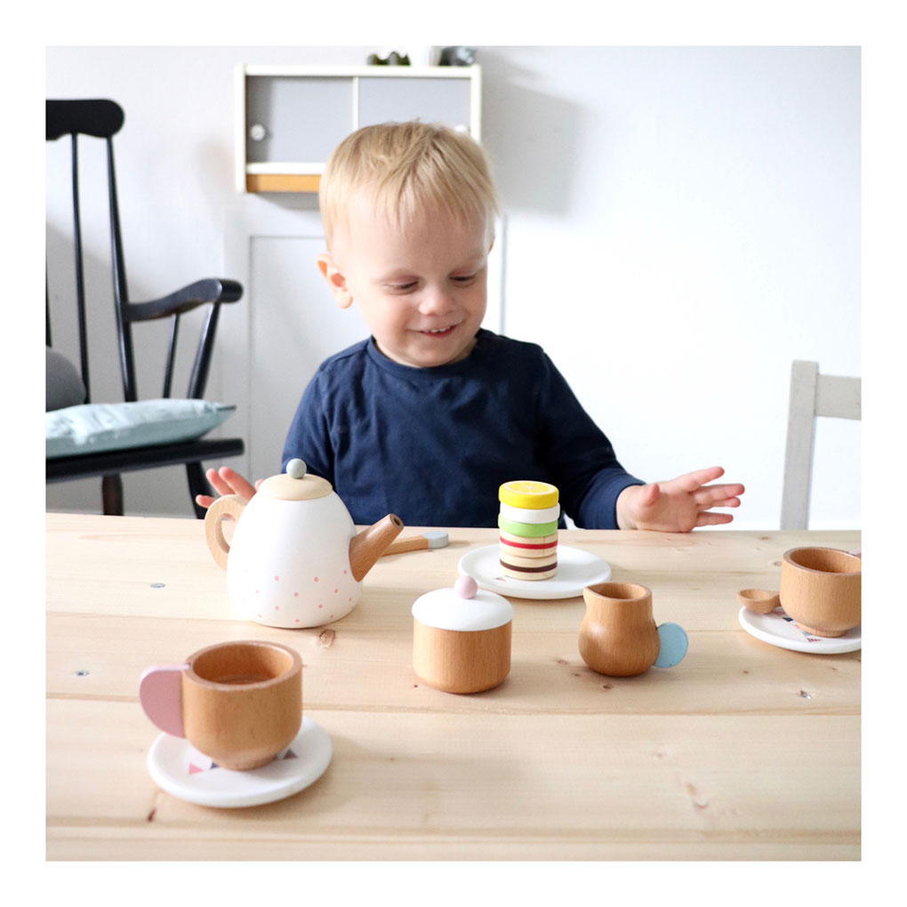 Small Foot Houten Theeset met Speeleten, 17dlg.