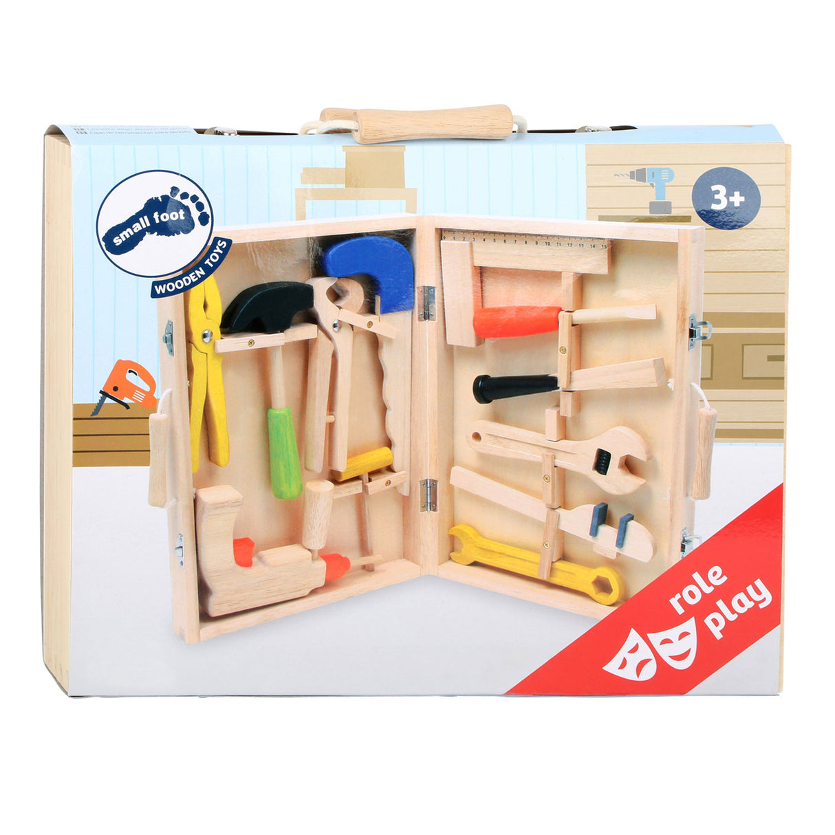 Small foot - houten gereedschapkoffer, 13dlg.