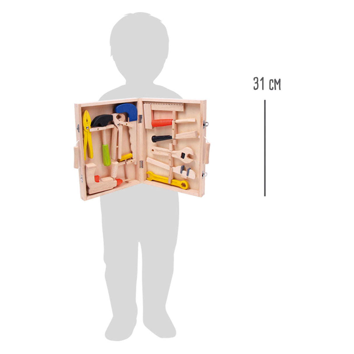 Small foot - houten gereedschapkoffer, 13dlg.