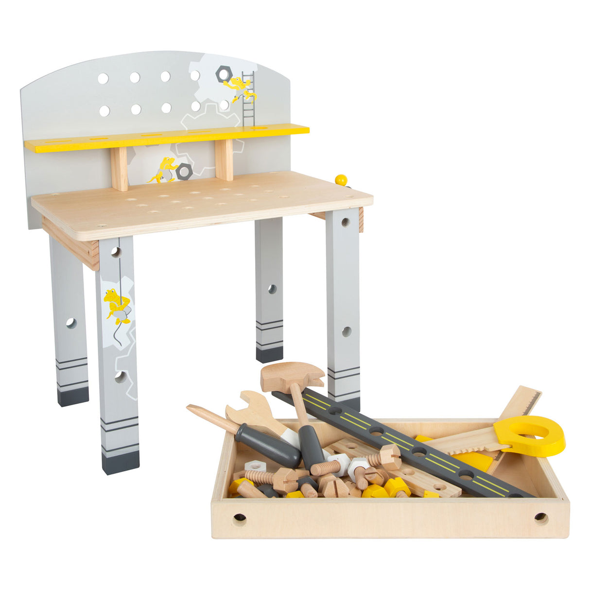 Small foot - houten werkbank compact miniwob, 34dlg.