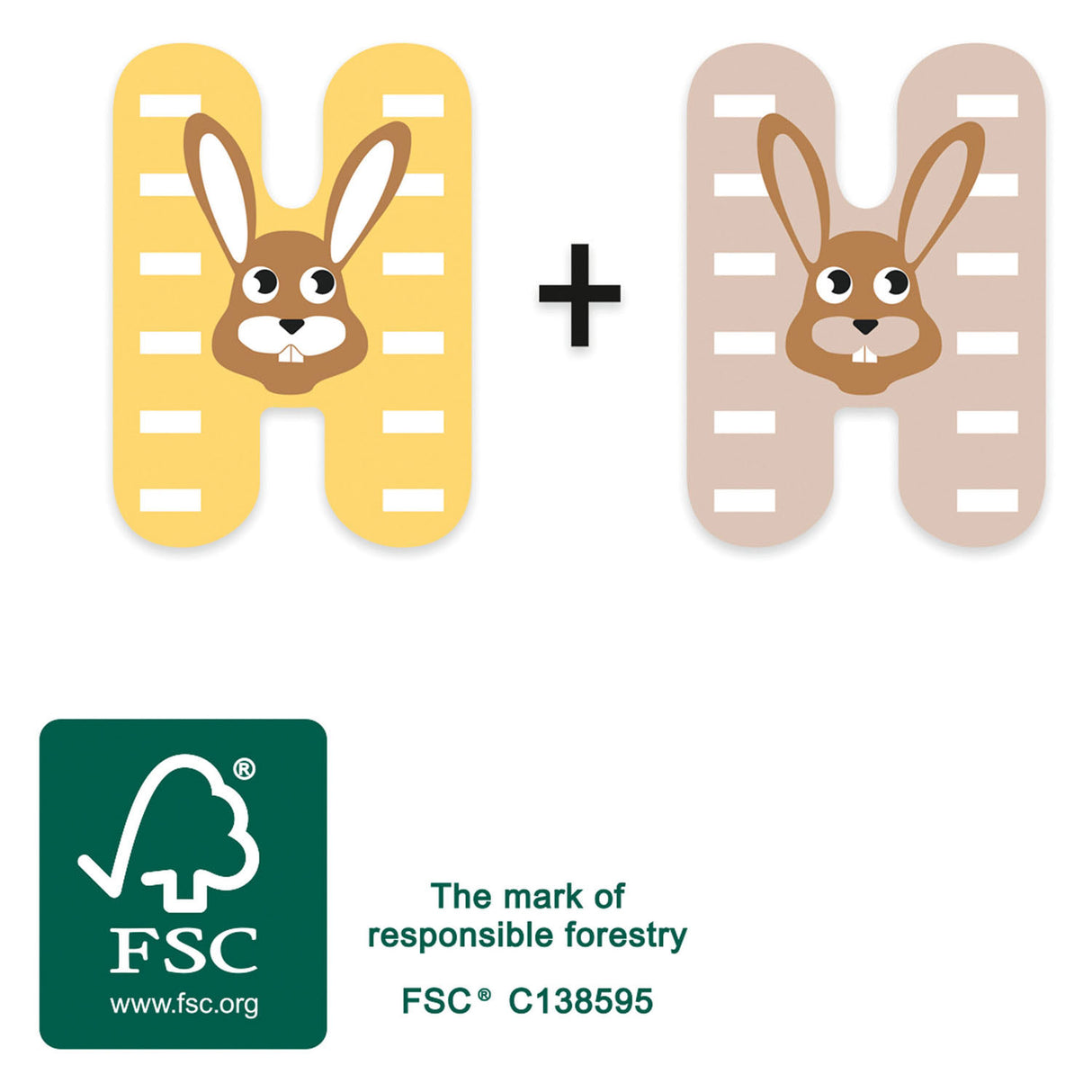 Small foot - houten dieren kinderletter - h