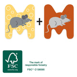 Small foot - houten dieren kinderletter - m