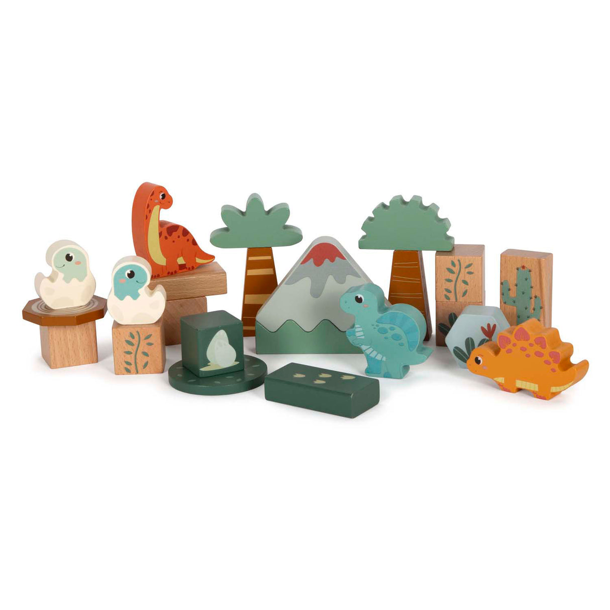 Small foot - houten bouwblokken dino, 50dlg.
