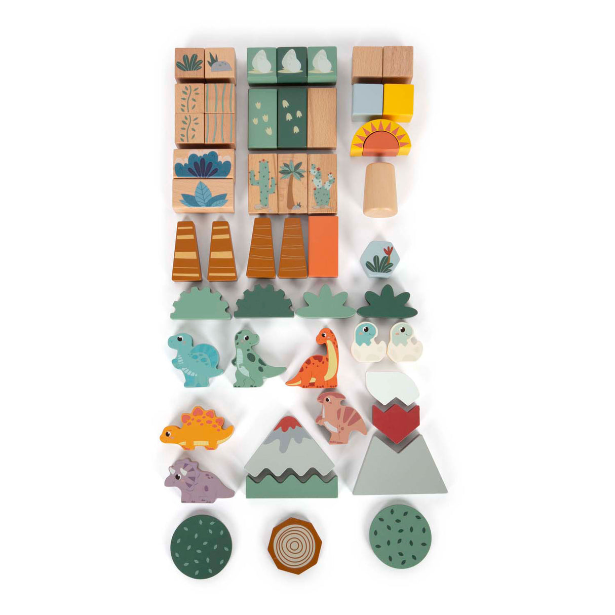 Small foot - houten bouwblokken dino, 50dlg.