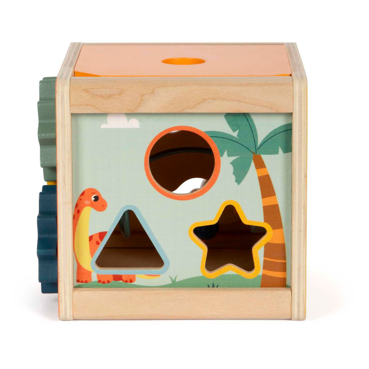 Small foot - houten activiteitenkubus motoriekspiraal dino