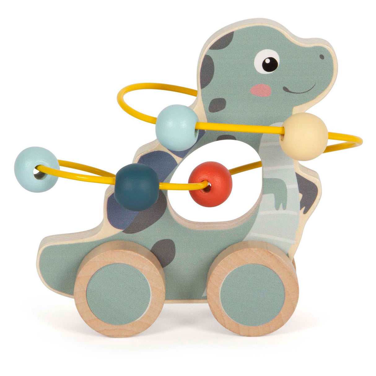 Small foot - houten duwfiguur motoriekspiraal dino