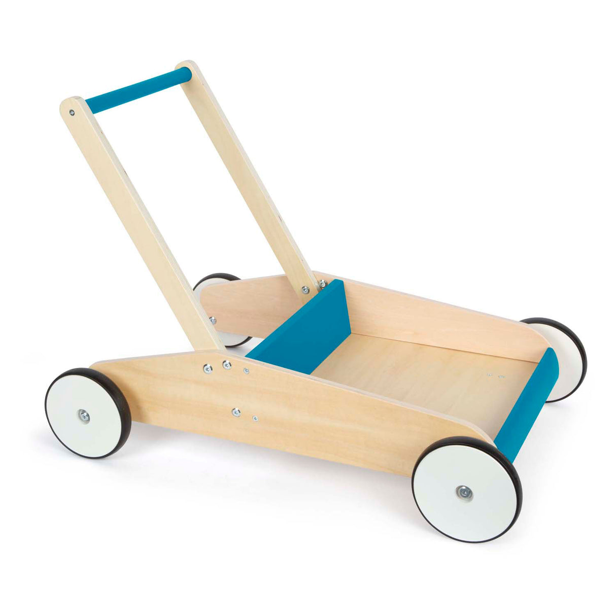 Small foot - houten loopwagen petrol blauw