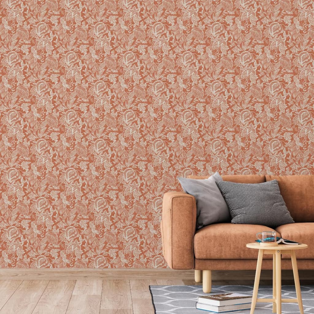 Dutch wallcoverings behang mae oranje en beige