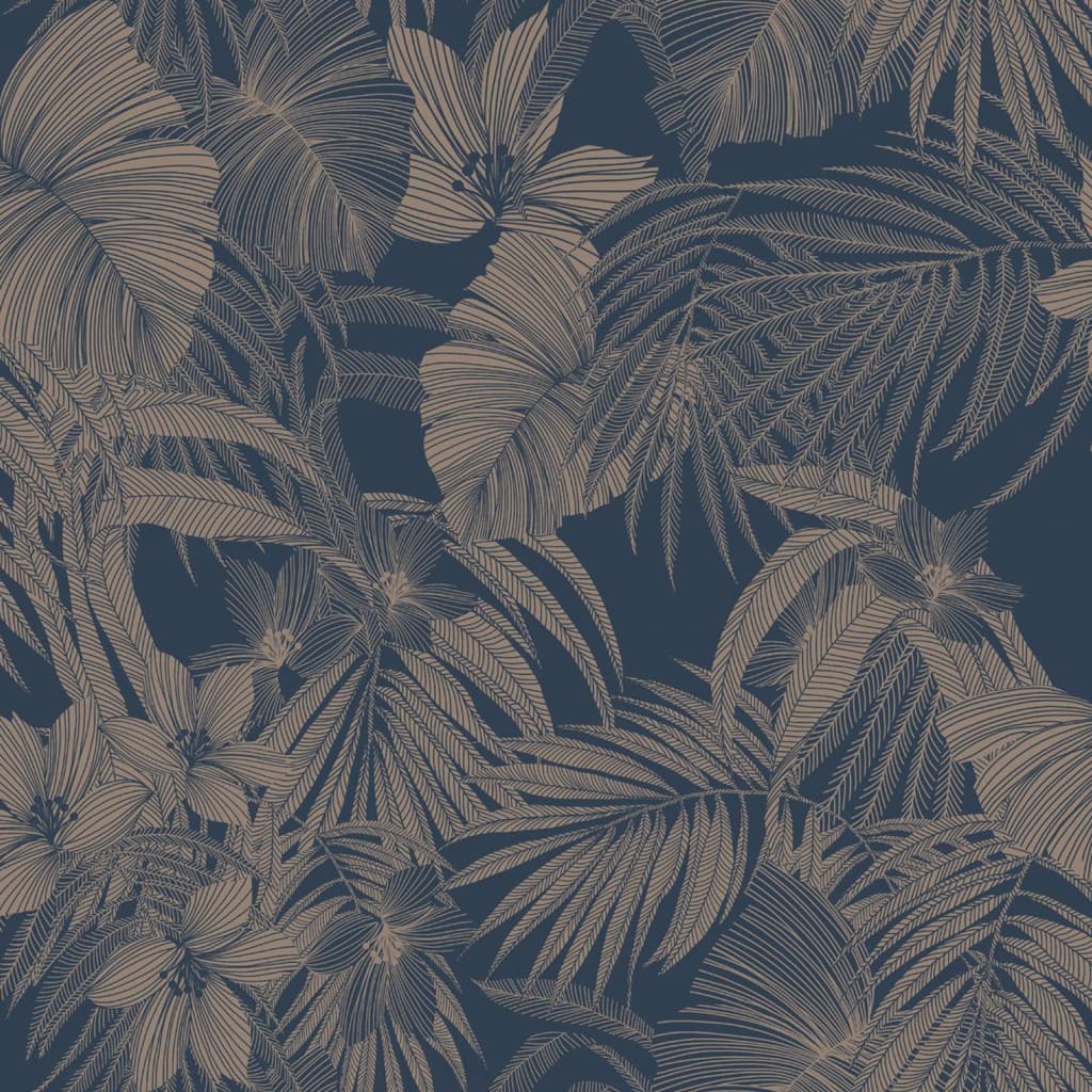 Dutch wallcoverings behang joelle zilverkleurig en blauw