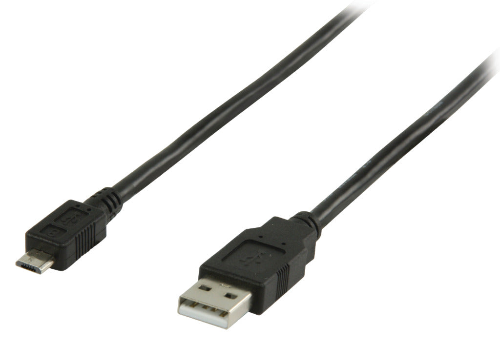Valueline vlcp60500b05 usb 2.0 usb a male - usb micro b male kabel 0,50 m zwart