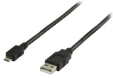 Valueline vlcp60500b05 usb 2.0 usb a male - usb micro b male kabel 0,50 m zwart