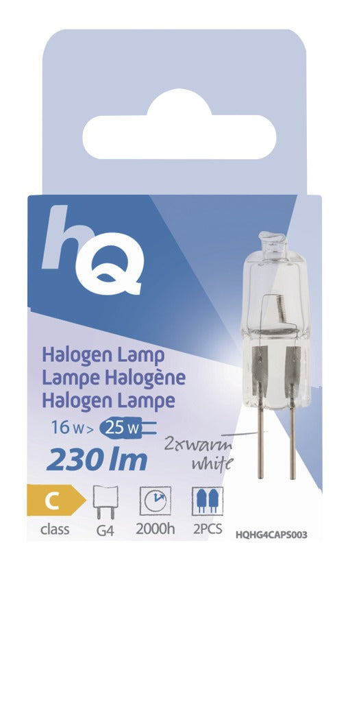Hq hg4 caps003 halogeenlamp capsule g4 16 w 230 lm 2 800 k