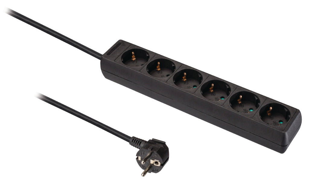 Valueline vles615f001bl stekkerdoos 6-wegs 1.50 m zwart