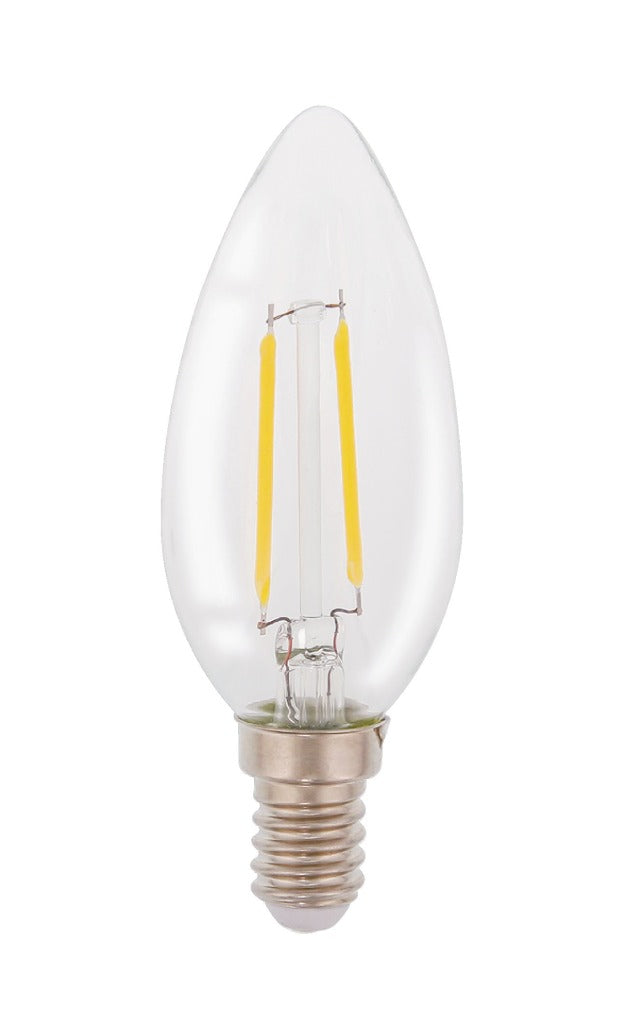 Hq lfe14cand001 led retro filament lamp e14 kaars 2 w 210 lm 2700 k