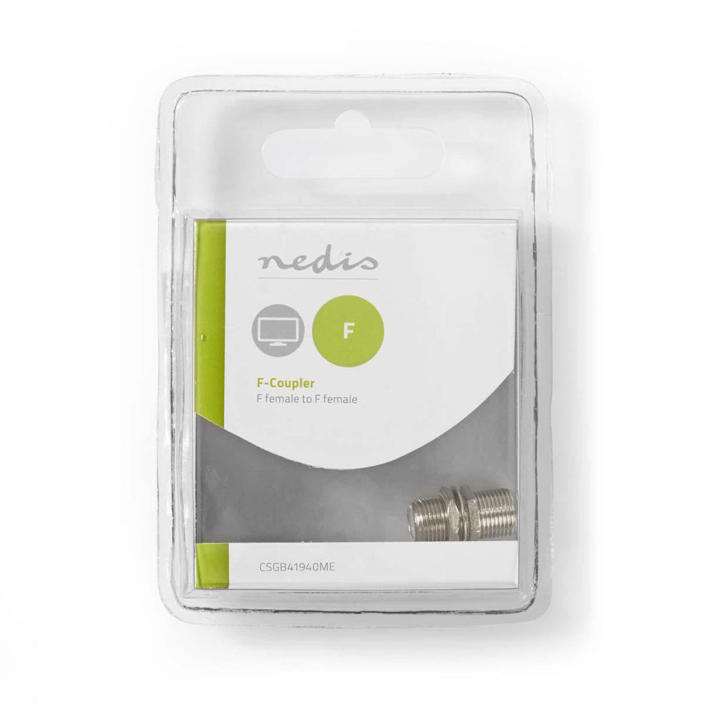 Nedis csgb41940me satelliet- en antenne-adapter f female - f female metaal