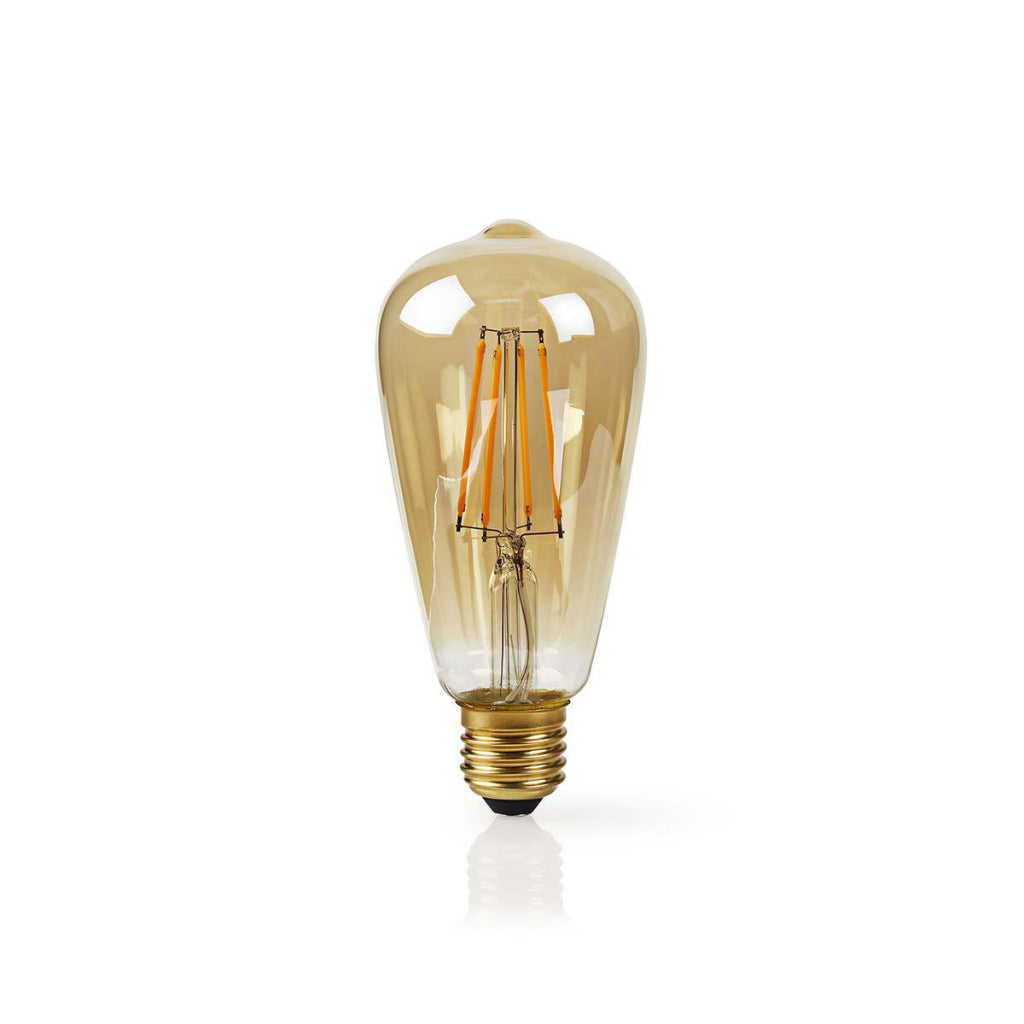 Nedis wifilf10gdst64 wi-fi smart led-lamp met filament e27 st64 5 w 500 lm