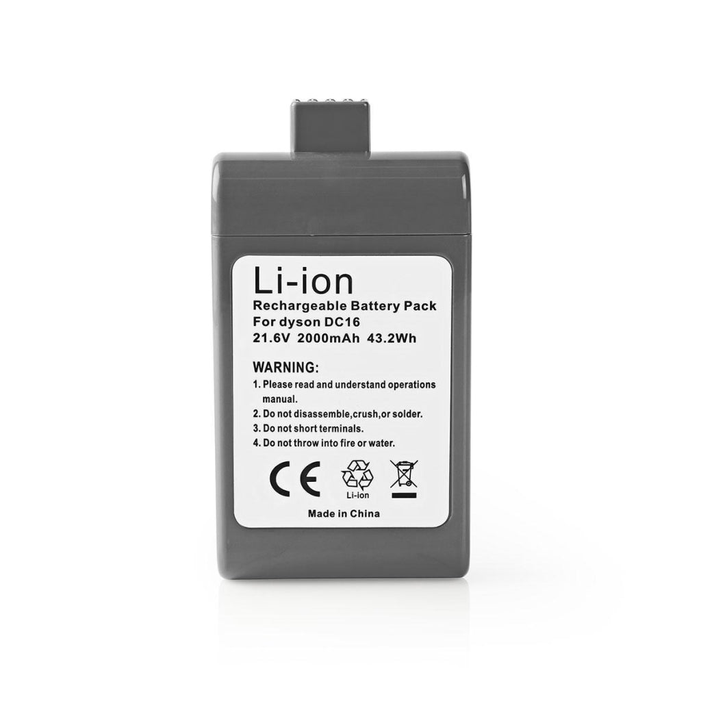 Nedis v2ahdy21v602 stofzuiger-accu li-ion 21,6 v 2 ah 43,2 wh vervanging voor dyson dc16-serie