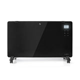 Nedis htpl20fbk glazen paneel convectorkachel thermostaat lcd-scherm 2 warmtestanden staand wandmontage 2000 w zwart