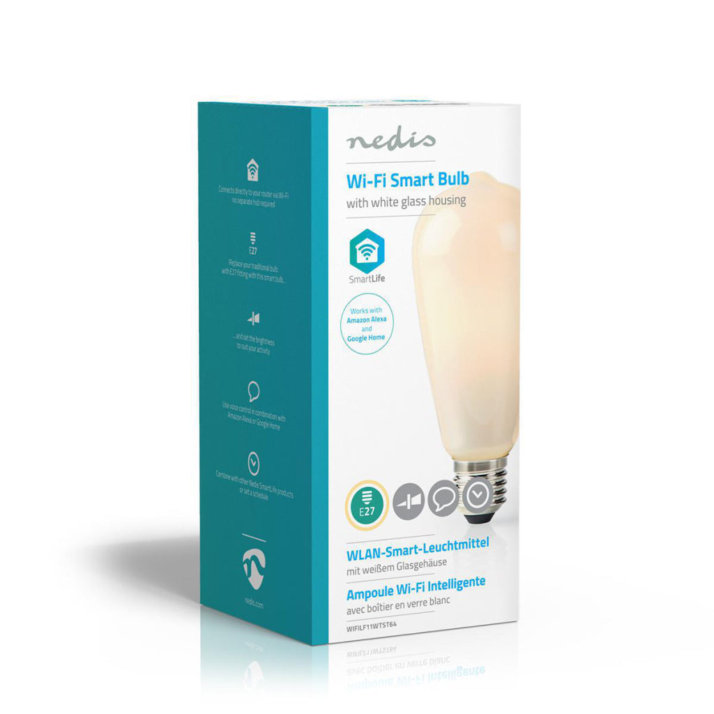 Nedis wifilf11wtst64 wi-fi smart led-lamp e27 st64 5 w 500 lm wit