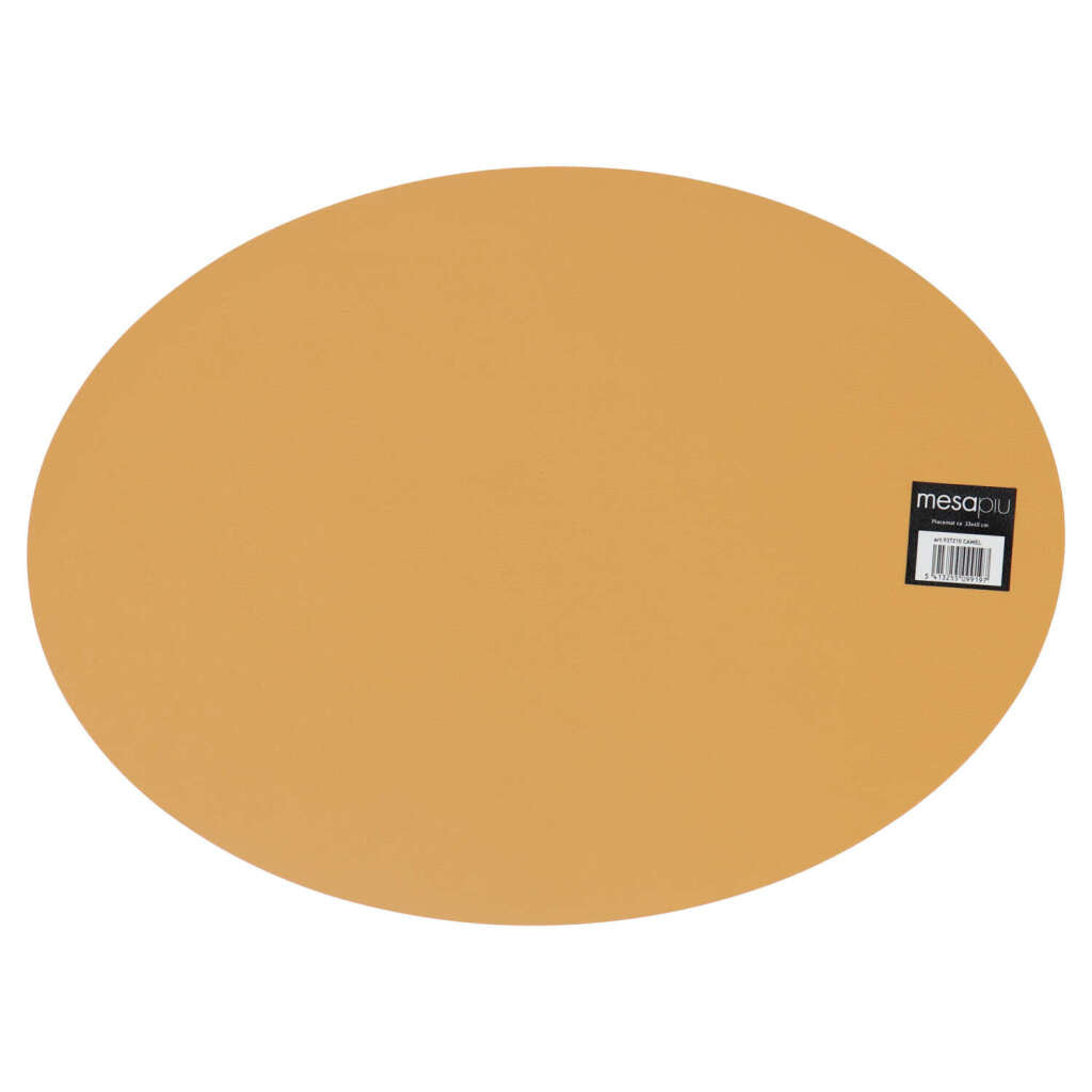 Mesapiu placemat lederlook camel ovaal 45x33 cm