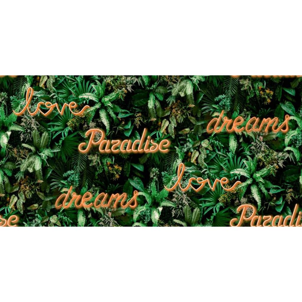Noordwand behang good vibes neon letter with plants groen en oranje