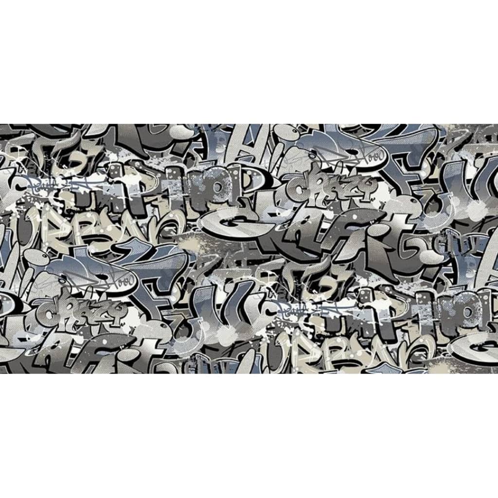 Noordwand Noordwand Behang Good Vibes Graffiti grijs en blauw