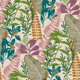 Noordwand behang good vibes big leaves groen en roze