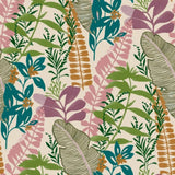 Noordwand behang good vibes big leaves groen en roze