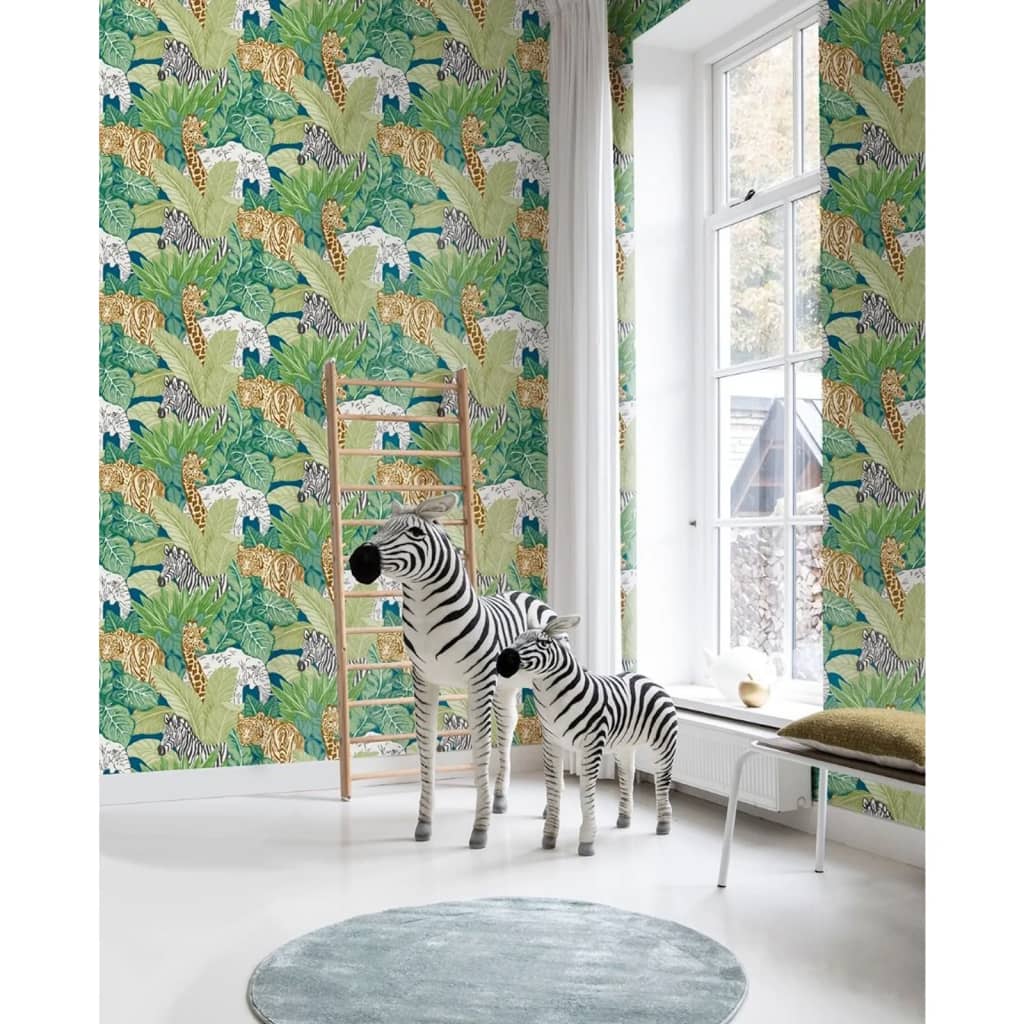 Noordwand behang good vibes jungle animals groen en zwart