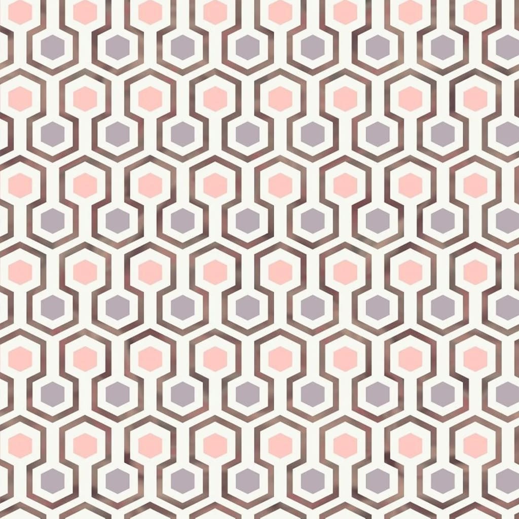 Noordwand behang good vibes hexagon pattern roze en paars