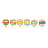 Small foot - houten tollen gestreept, set van 6