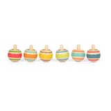 Small foot - houten tollen gestreept, set van 6