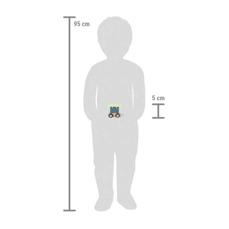 Small foot - houten lettertrein polar - wagon blauw groen