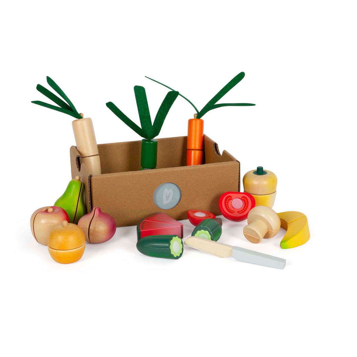 Small foot - houten snij- en groenten speelset fresh, 14dlg.