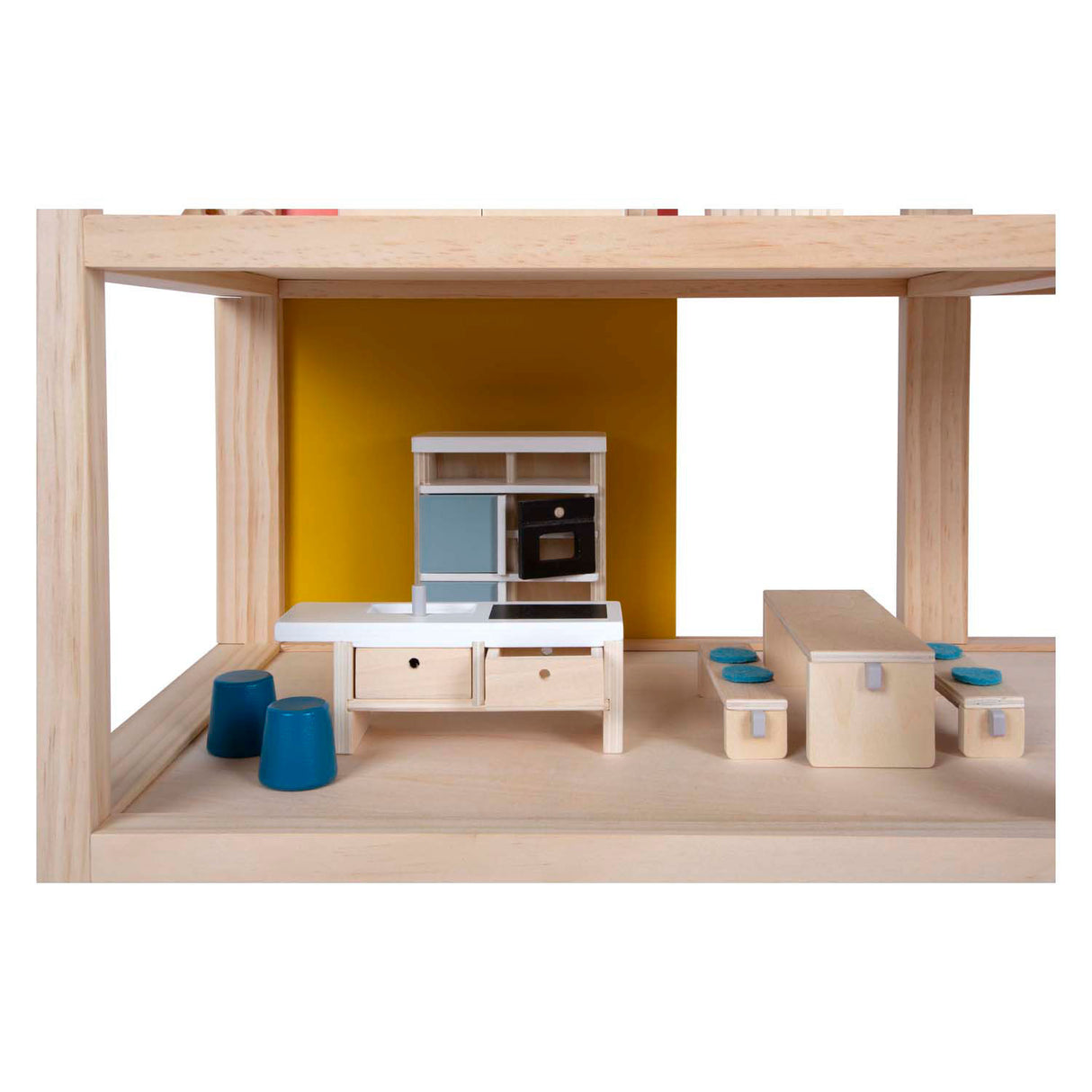 Small foot - houten poppenhuis met meubels