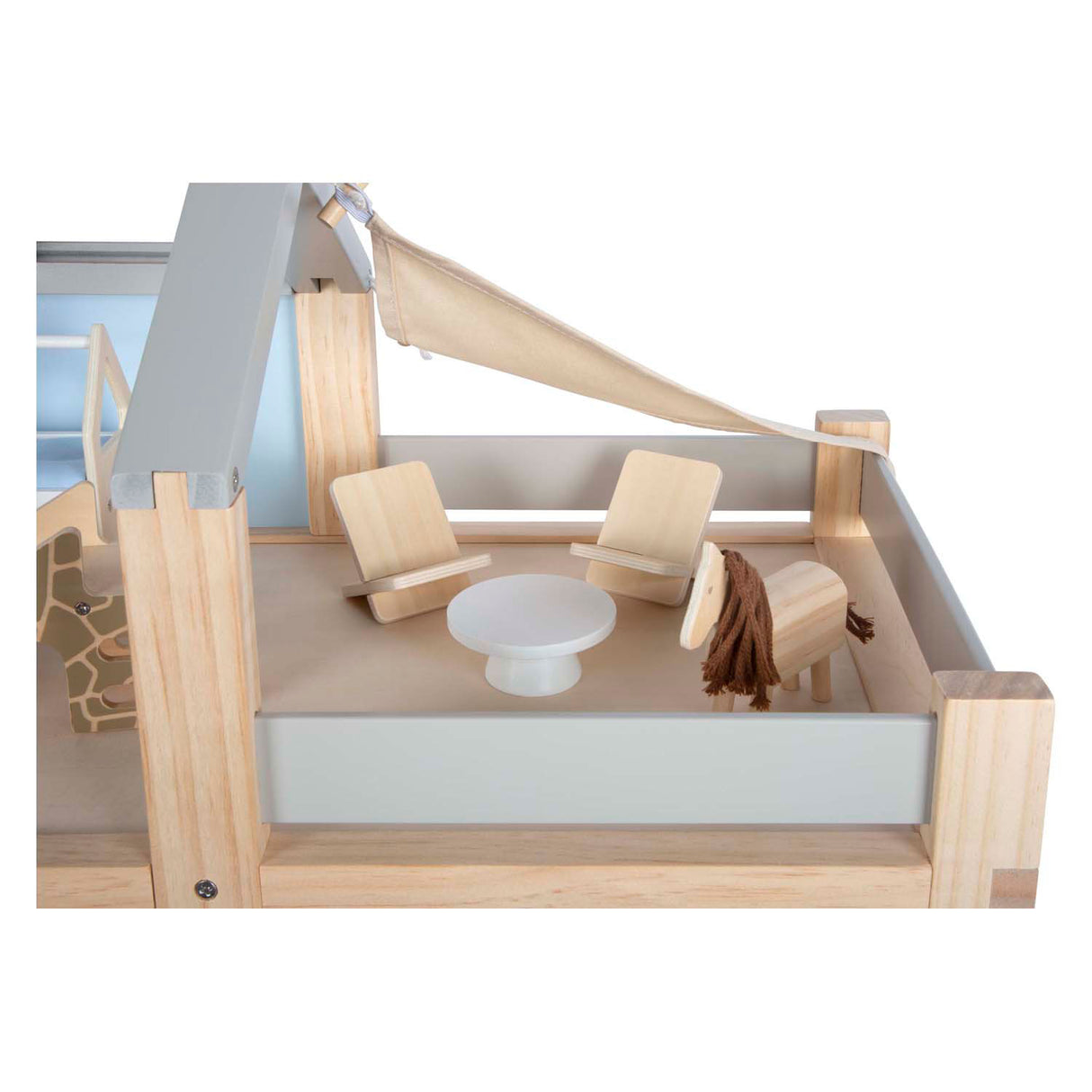 Small foot - houten poppenhuis met meubels