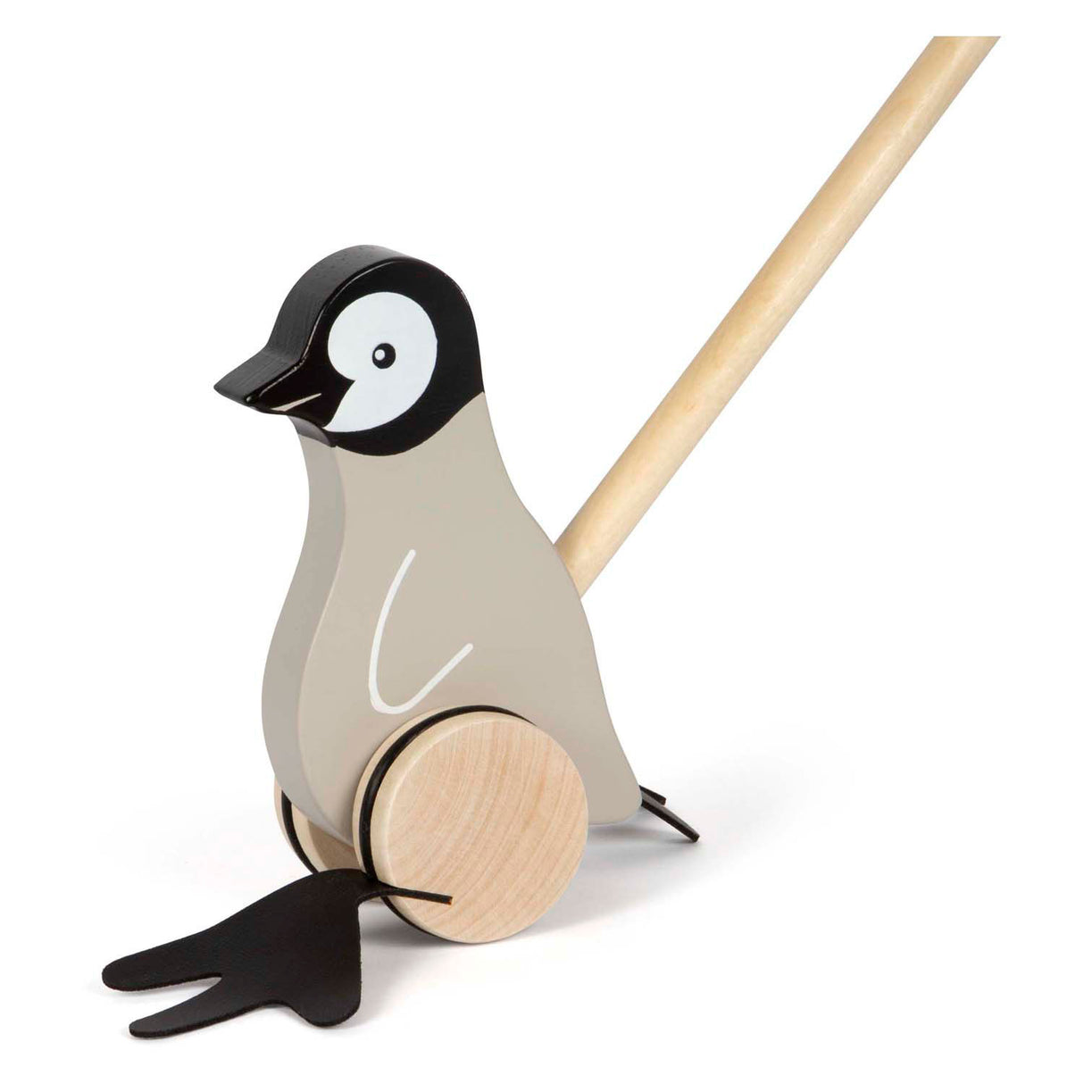 Small foot - houten duwfiguur penguin