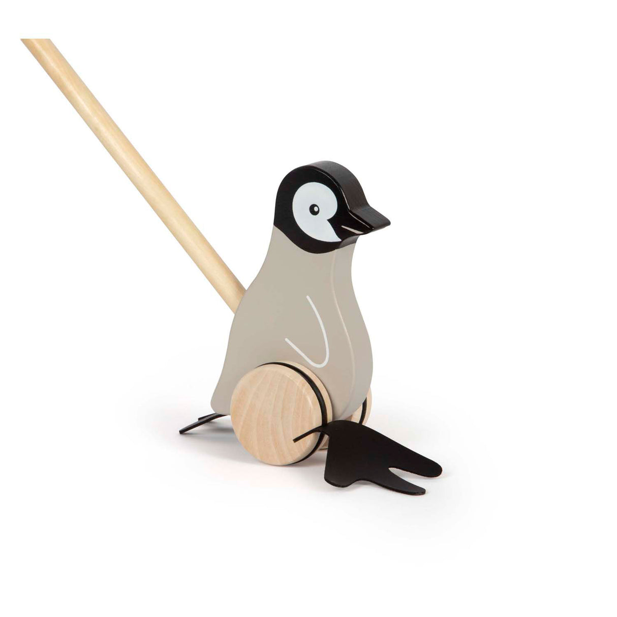 Small foot - houten duwfiguur penguin
