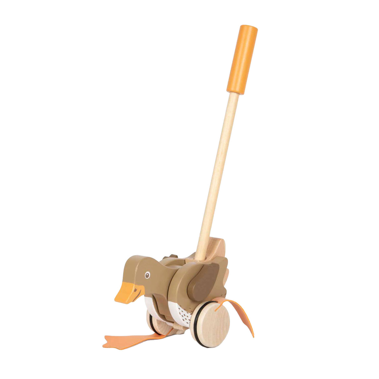 Small foot - houten duwfiguur eend met bewegende kop
